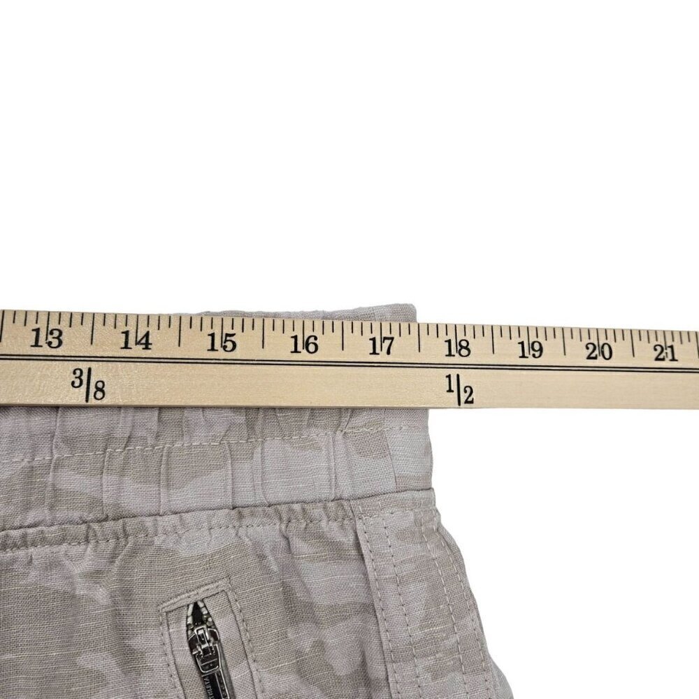 Athleta Cabo Tide Linen Jogger Camo Pants Beige Women's Size 12 Athleisure - Picture 7 of 12